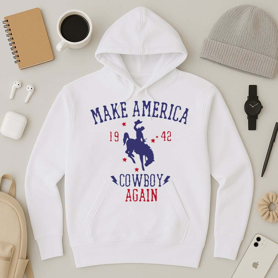 Makes America A Cowboy Again Western Life Country Hoodie