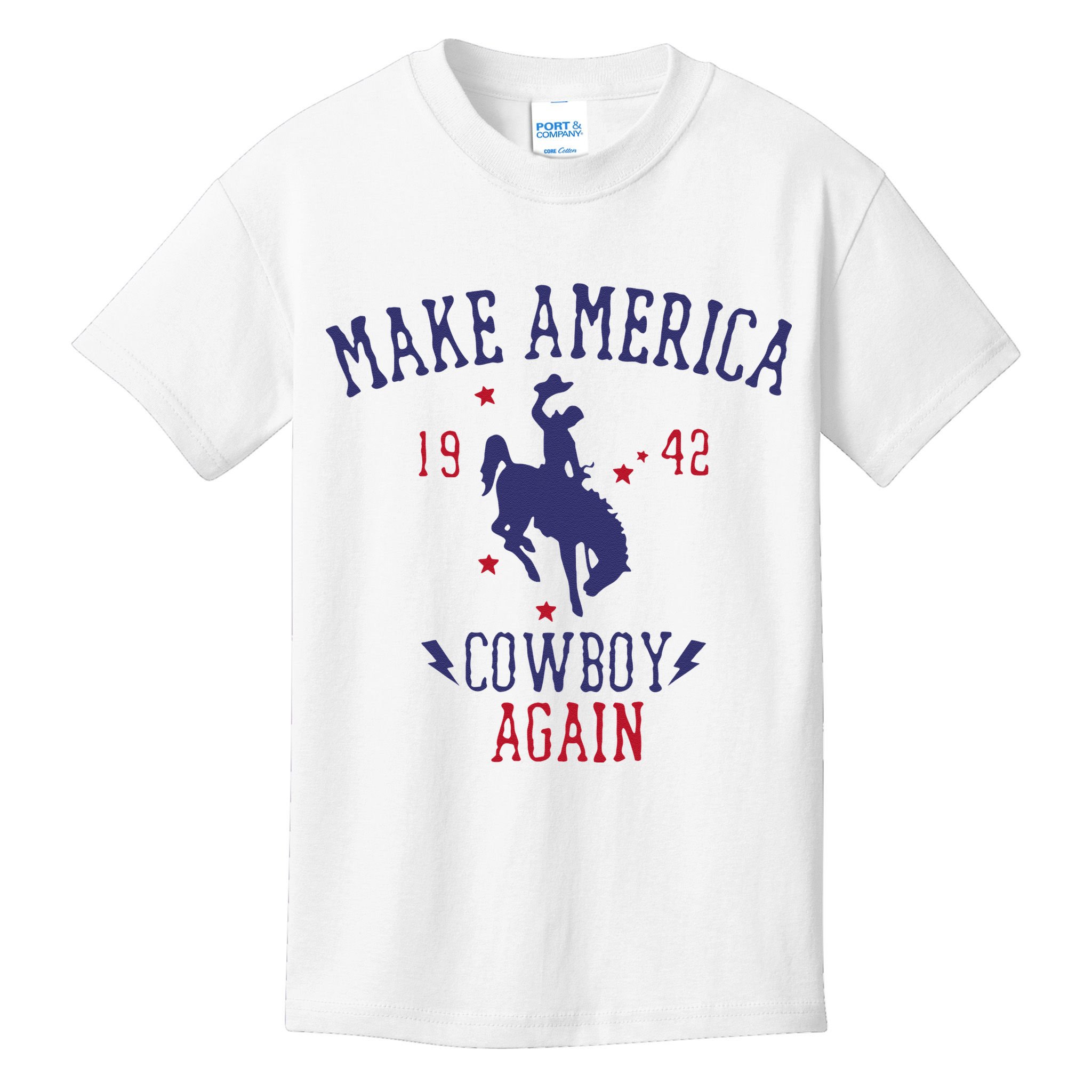 Makes America A Cowboy Again Western Life Country Kids T-Shirt