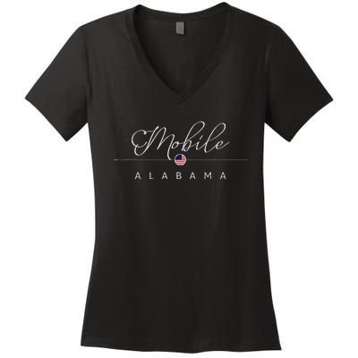 Mobile Alabama Al On Mobile Women's V-Neck T-Shirt