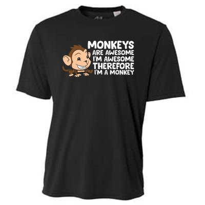 Monkeys Are Awesome I'm Awesome Therefore I'm A Monkey Cooling Performance Crew T-Shirt