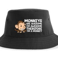 Monkeys Are Awesome I'm Awesome Therefore I'm A Monkey Sustainable Bucket Hat