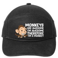Monkeys Are Awesome I'm Awesome Therefore I'm A Monkey 7-Panel Snapback Hat