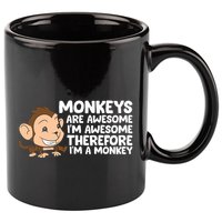 Monkeys Are Awesome I'm Awesome Therefore I'm A Monkey 11oz C Handle Ceramic Mug