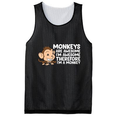 Monkeys Are Awesome I'm Awesome Therefore I'm A Monkey Mesh Reversible Basketball Jersey Tank
