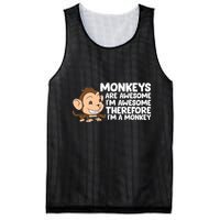 Monkeys Are Awesome I'm Awesome Therefore I'm A Monkey Mesh Reversible Basketball Jersey Tank