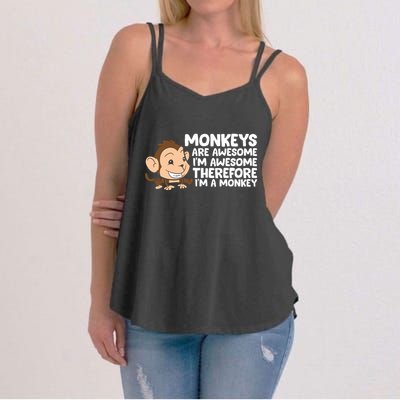 Monkeys Are Awesome I'm Awesome Therefore I'm A Monkey Women's Strappy Tank