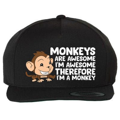 Monkeys Are Awesome I'm Awesome Therefore I'm A Monkey Wool Snapback Cap
