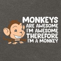 Monkeys Are Awesome I'm Awesome Therefore I'm A Monkey Cotton Canvas Backpack