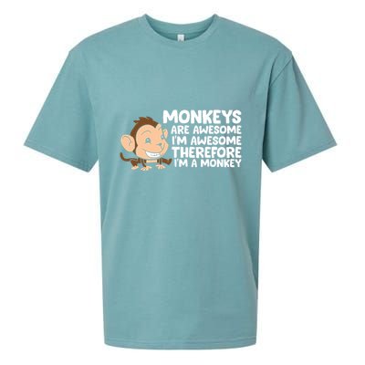 Monkeys Are Awesome I'm Awesome Therefore I'm A Monkey Sueded Cloud Jersey T-Shirt
