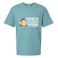 Monkeys Are Awesome I'm Awesome Therefore I'm A Monkey Sueded Cloud Jersey T-Shirt