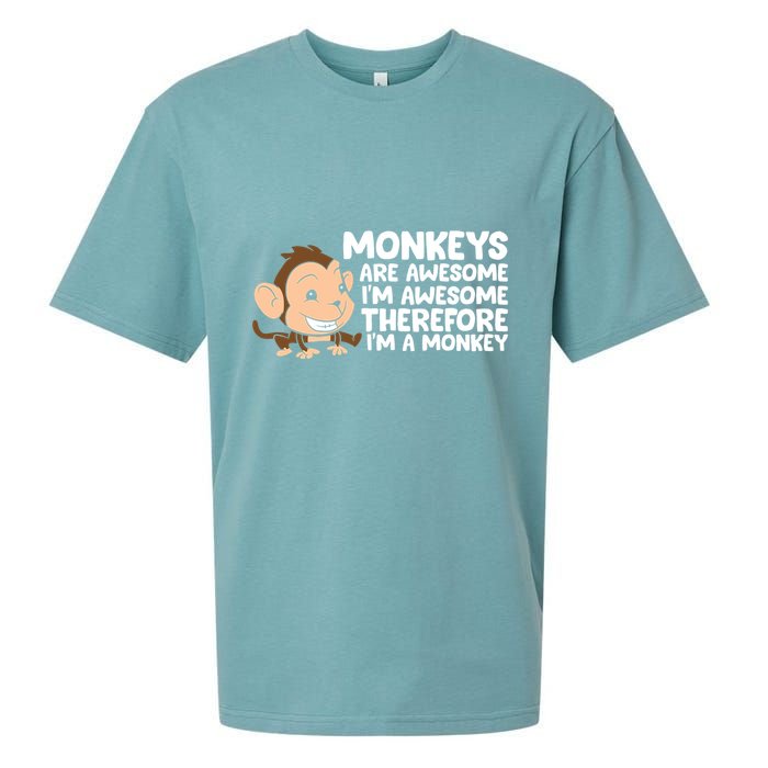 Monkeys Are Awesome I'm Awesome Therefore I'm A Monkey Sueded Cloud Jersey T-Shirt