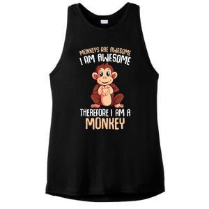 Monkeys Are Awesome Monkey Ladies PosiCharge Tri-Blend Wicking Tank