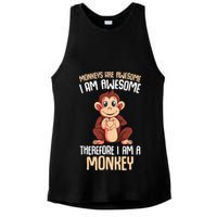 Monkeys Are Awesome Monkey Ladies PosiCharge Tri-Blend Wicking Tank