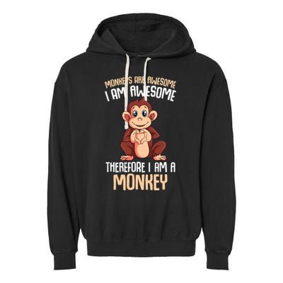 Monkeys Are Awesome Monkey Garment-Dyed Fleece Hoodie