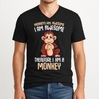 Monkeys Are Awesome Monkey V-Neck T-Shirt