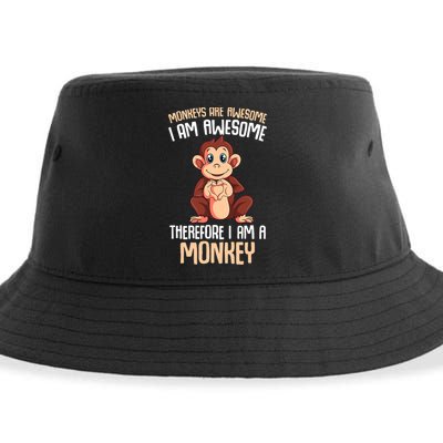 Monkeys Are Awesome Monkey Sustainable Bucket Hat