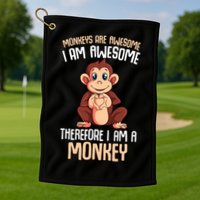 Monkeys Are Awesome Monkey Golf Towel