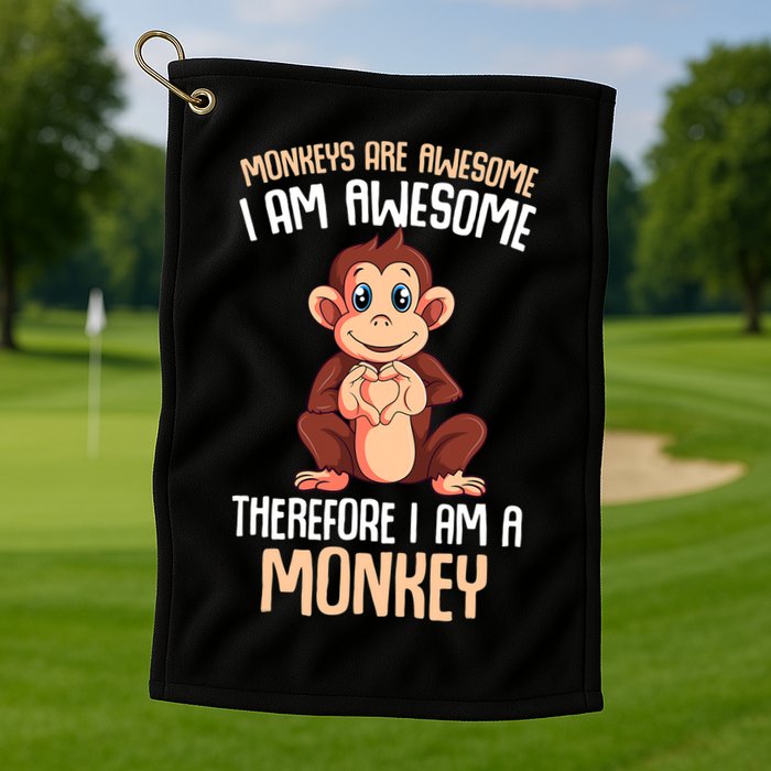 Monkeys Are Awesome Monkey Golf Towel