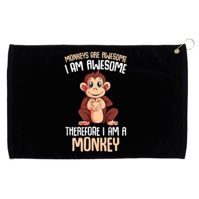 Monkeys Are Awesome Monkey Grommeted Golf Towel