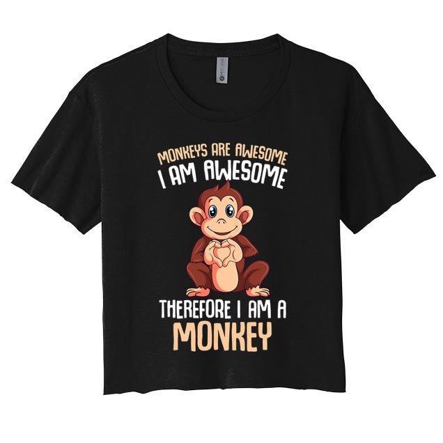Monkeys Are Awesome Monkey Crop Top