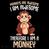 Monkeys Are Awesome Monkey Cropped Pullover Crew