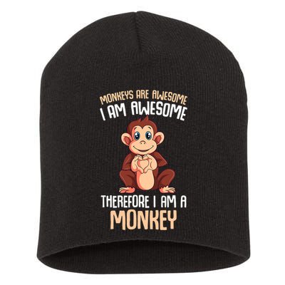 Monkeys Are Awesome Monkey Short Acrylic Beanie