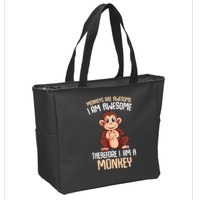 Monkeys Are Awesome Monkey Zip Tote Bag