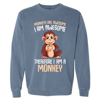 Monkeys Are Awesome Monkey Garment-Dyed Sweatshirt
