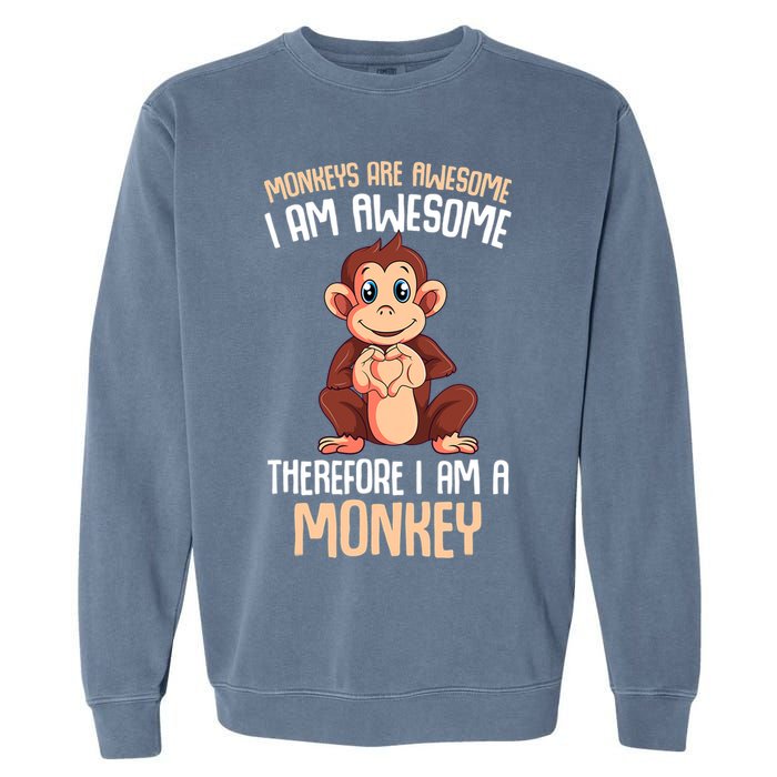 Monkeys Are Awesome Monkey Garment-Dyed Sweatshirt