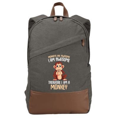 Monkeys Are Awesome Monkey Cotton Canvas Backpack