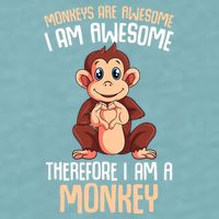 Monkeys Are Awesome Monkey Sueded Cloud Jersey T-Shirt