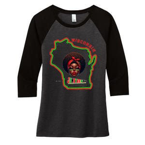 Miltown African American Black History Women's Tri-Blend 3/4-Sleeve Raglan Shirt