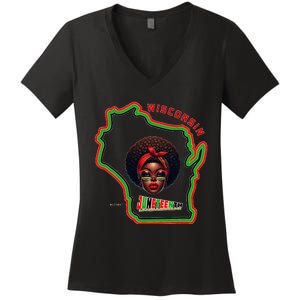 Miltown African American Black History Women's V-Neck T-Shirt