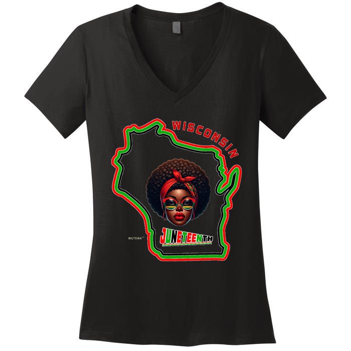 Miltown African American Black History Women's V-Neck T-Shirt