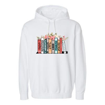 Music Albums As Books Folk Music Garment-Dyed Fleece Hoodie