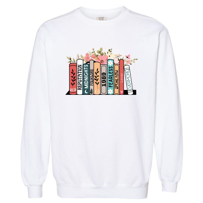 Music Albums As Books Folk Music Garment-Dyed Sweatshirt