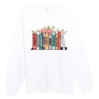 Music Albums As Books Folk Music Premium Crewneck Sweatshirt