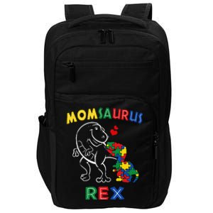 Momsaurus Autism Awareness MotherS Day Mommy Dinosaur Mom Impact Tech Backpack