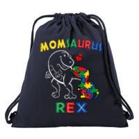 Momsaurus Autism Awareness MotherS Day Mommy Dinosaur Mom Drawstring Bag