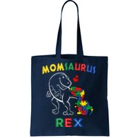 Momsaurus Autism Awareness MotherS Day Mommy Dinosaur Mom Tote Bag