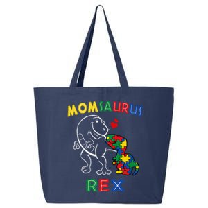 Momsaurus Autism Awareness MotherS Day Mommy Dinosaur Mom 25L Jumbo Tote