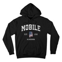 Mobile Alabama Al Vintage American Flag Sports Design Hoodie