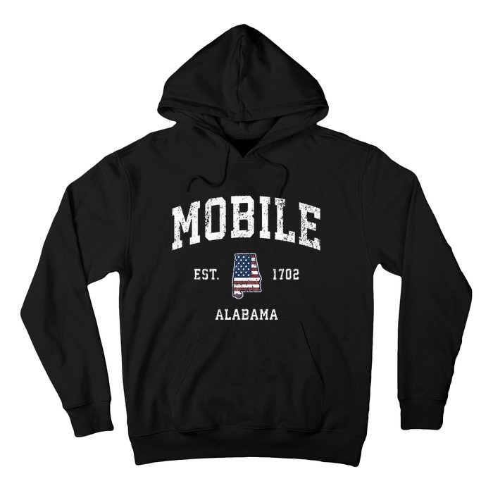 Mobile Alabama Al Vintage American Flag Sports Design Hoodie