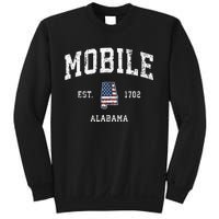 Mobile Alabama Al Vintage American Flag Sports Design Sweatshirt