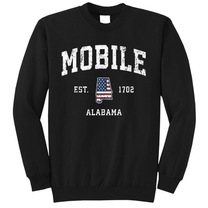 Mobile Alabama Al Vintage American Flag Sports Design Sweatshirt