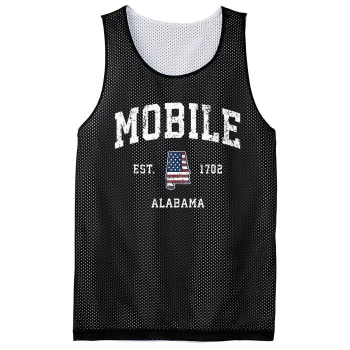 Mobile Alabama Al Vintage American Flag Sports Design Mesh Reversible Basketball Jersey Tank