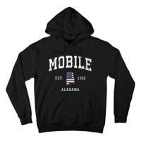 Mobile Alabama Al Vintage American Flag Sports Design Tall Hoodie