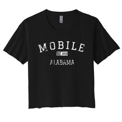 Mobile Alabama Al Vintage Women's Crop Top Tee