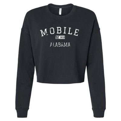 Mobile Alabama Al Vintage Cropped Pullover Crew