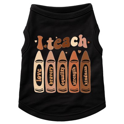 Melanin Afro African I Teach Black History Month Doggie Tank